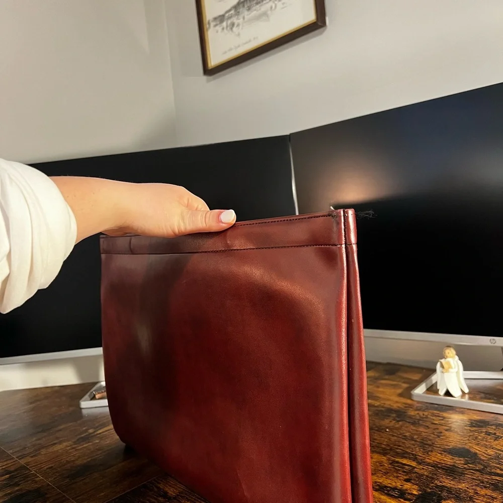 Brown leather laptop sleeve like new!
